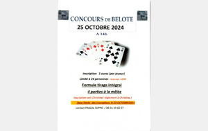 Concours de belote, le 25 Octobre 2024