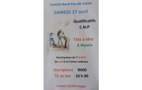 Comité Nord Pétanque, à Wavrin le 27Avril 2024